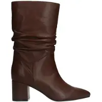 Manfield Braune Lederstiefel mit Absatz | Größe 39