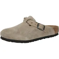 Birkenstock für Damen. 1026667 Leder-Clogs Boston Braided (Normale Weite) taupe (39), Wohnung, Keine, Lässig