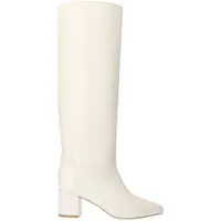 Manfield Weiße Lederstiefel mit Absatz | Größe 39