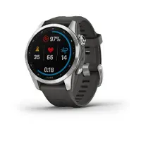 Garmin fenix 7S - S30852-H2751-B113 - 42 mm - silber - Sportuhr mit Band - Silikon - Graphit