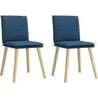vidaXL Esszimmerstühle 2 Stk. Blau Stoff
