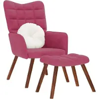 vidaXL Relaxsessel mit Hocker Weinrot Samt