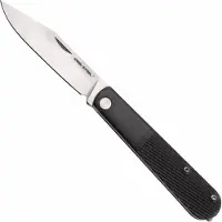Real Steel Barlow RB1, 8042B Clippoint 12C27, Black PC, Slipjoint Taschenmesser