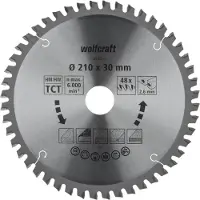 Wolfcraft 1 Kapp/Gehr.sägeblatt HM 48 Zähne ø210mm