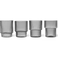 Ferm Living Wassergläser Ripple Smoked Grey 200 ml (4er-Set)