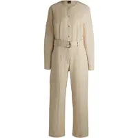 BOSS für Damen. 50536843 Beigefarbener Daiyla-Overall (XS), Lässig, Viskose, Langarm