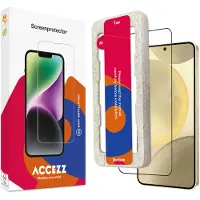 Accezz Vollflächige Schutzfolie aus gehärtetem Glas mit Applikator für das Samsung Galaxy S25 Plus