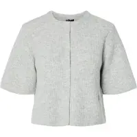 Pieces Pcsilly Kurzarm Strickjacke | Grau | S