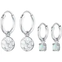 Elli Ohrringe 925 Sterling Silber Plättchen, Schmuckset in Silber | Gr.: onesize