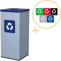 Alda Eco - Quadratischer Abfallbehälter 60l - Blau