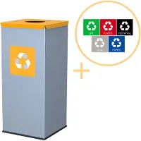 Alda Eco - Quadratischer Abfallbehälter 60l - Gelb