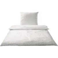 Elegante Seersucker Bettwäsche-Garnitur Chelsea 7013 Farbe Wollweiss Größe 155x220+80x80cm