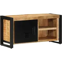 vidaXL TV-Schrank 80x30x40 cm Raues Massivholz Mango