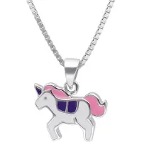 Trendor 41684 Mädchen-Halskette Einhorn 925 Silber Collier