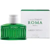 Laura Biagiotti Roma Uomo Green Swing, Männer, 40 ml, Nicht nachfüllbare Flasche, Bergamotte, Kardamom, Quitte, Geranium, Tonka-Bohne, Veilchen (Blatt), Kaschmirholz, Zedernholz, Vetiver