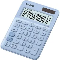 Casio MS-20UC-LB, Desktop, Einfacher Taschenrechner, 12 Ziffern, 1 Zeilen, Batterie/Solar, Blau