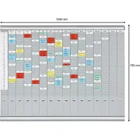 Franken T-Kartentafel Jahresplaner für 15 Monate plus Index, 100,8 x 78.3 cm, 16 Träger, 35 Schlitze, PV1015
