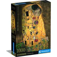 Clementoni 39790 - 1000 Teile Puzzle - Museum Collection Compact - Klimt - Der Kuss