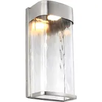 FEISS Elstead Bennie LED Außen-Wandleuchte 30cm Gebürsteter Stahl, lackiert IP44