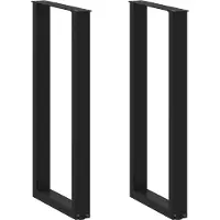 vidaXL Bartischbeine U-Form 2 Stk. Schwarz 50x(100-101) cm Stahl