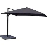 Mendler Gastronomie-Ampelschirm MCW-A96, 3,5x3,5m (Ø4,95m) Polyester/Alu 25kg anthrazit mit Ständer