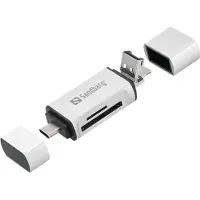Sandberg - Kartenleser (microSD, SD) - micro USB / USB / USB-C