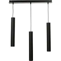 Licht-Erlebnisse Pendelleuchte 3 flammig Esstisch Esszimmer Metall Schwarz Zylinder Hängelampe