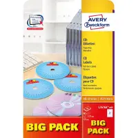 Avery-Zweckform CD/DVD Labels, Weiß, A4, Papier, Laser/Inkjet, Dauerhaft, FSC Mix Credit