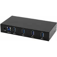 EXSYS EX-11234HMS, USB 3.2 Gen 1 (3.1 Gen 1) Type-B, USB 3.2 Gen 1 (3.1 Gen 1) Type-A, 5000 Mbit/s, Schwarz, Metall, 2 m
