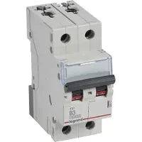 Legrand 404107 TX3 Leitungsschutzschalter B-Charakteristik, 3A, 2-polig, 10kA, 400VAC, 2TE