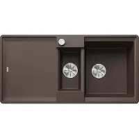 BLANCO ADIRA 6 S-F Einbauspüle SILGRANIT cafe ab 60 cm mit Ablauffernbedienung, mit Zubehör - inkl.