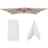 Mendler Ersatz-Bezug für Sonnenschirm Lissabon 3x4m, Sonnenschirmbezug Ersatzbezug, Polyester creme