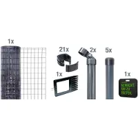 Alberts Fix-Clip Pro Gartenzaun, Höhe 153 cm, Länge 10 m, Zaun-Komplettset zum Einbetonieren, anthrazit