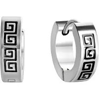 Zeeme Stainless Steel Ohrringe Edelstahl Lack Mäander