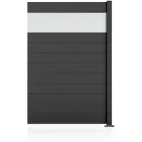 Staket Pro Gartenzaun "Anbauzaun Paneel 150", schwarz (anthrazit struktur), H:180cm, Aluminium, Glas, Zaunelemente, Gartenzaun, LxH: 124,2x187 cm, 1 Element á 120 cm Breite + Flächendruck 84