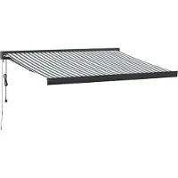 vidaXL Markise Einziehbar Anthrazit & Weiß 3,5x2,5 m Stoff & Aluminium