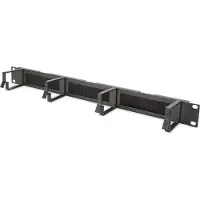 Digitus Kabelrangierpanel mit Bürstenleisten für 483 mm (19")-Schränke, 1HE, Kabelmanagementtafel, Stahl, Schwarz, 1 Stück(e)