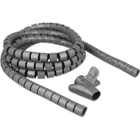 DeLOCK Spiralschlauch mit Einziehwerkzeug 2,5m x 25mm grau