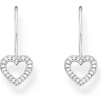 Thomas Sabo Ohrhänger in Herzform mit weissen Steinen Silber