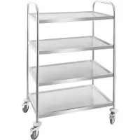 Royal Servierwagen - Edelstahl - 4 Borde - Ablagen: 82 x 50 cm - 300 kg -