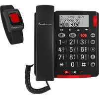 Amplicomms BigTel 50 Alarm Plus - Telefon mit Schnur - Dunkelgrau