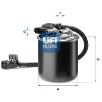Ufi Kraftstofffilter 24.193.00 passend für MERCEDES-BENZ SPRINTER 3,5-t Kasten (906) Anschraubfilter