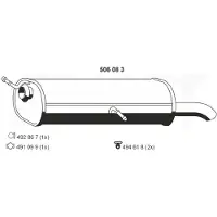 ERNST 506083 Endschalldämpfer passend für PEUGEOT 307 (3A/C) Auspuff