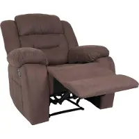 Mendler Fernsehsessel MCW-J57, XXL Relaxsessel TV-Liegesessel Nosagfederung Wildleder-Optik Stoff/Textil bis 200kg braun