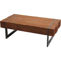 Mendler Couchtisch MCW-A15a, Wohnzimmertisch, Tanne Holz rustikal massiv 40x120x60cm braun