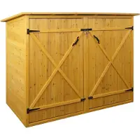 Mendler 1er-Fahrradgarage MCW-H60, Fahrradbox Geräteschuppen Gerätehaus, MVG abschließbar 152x184x98cm braun