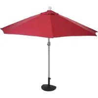 Mendler Sonnenschirm halbrund Lorca, Halbschirm Balkonschirm, UV 50+ Polyester/Alu 3kg 270cm bordeaux mit Ständer