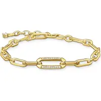 Thomas Sabo Gliederarmband mit steinbesetztem Ankerelement vergoldet