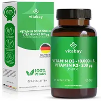 Vitabay Vitamin D3 10000 I.e. + K2 200 mcg Depot Tabletten 180 St
