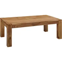FineBuy Couchtisch Akazie Massivholz 110cm · Rechteckiger Wohnzimmertisch aus Echtholz · Handgefertigter Sofatisch im Landhaus Design